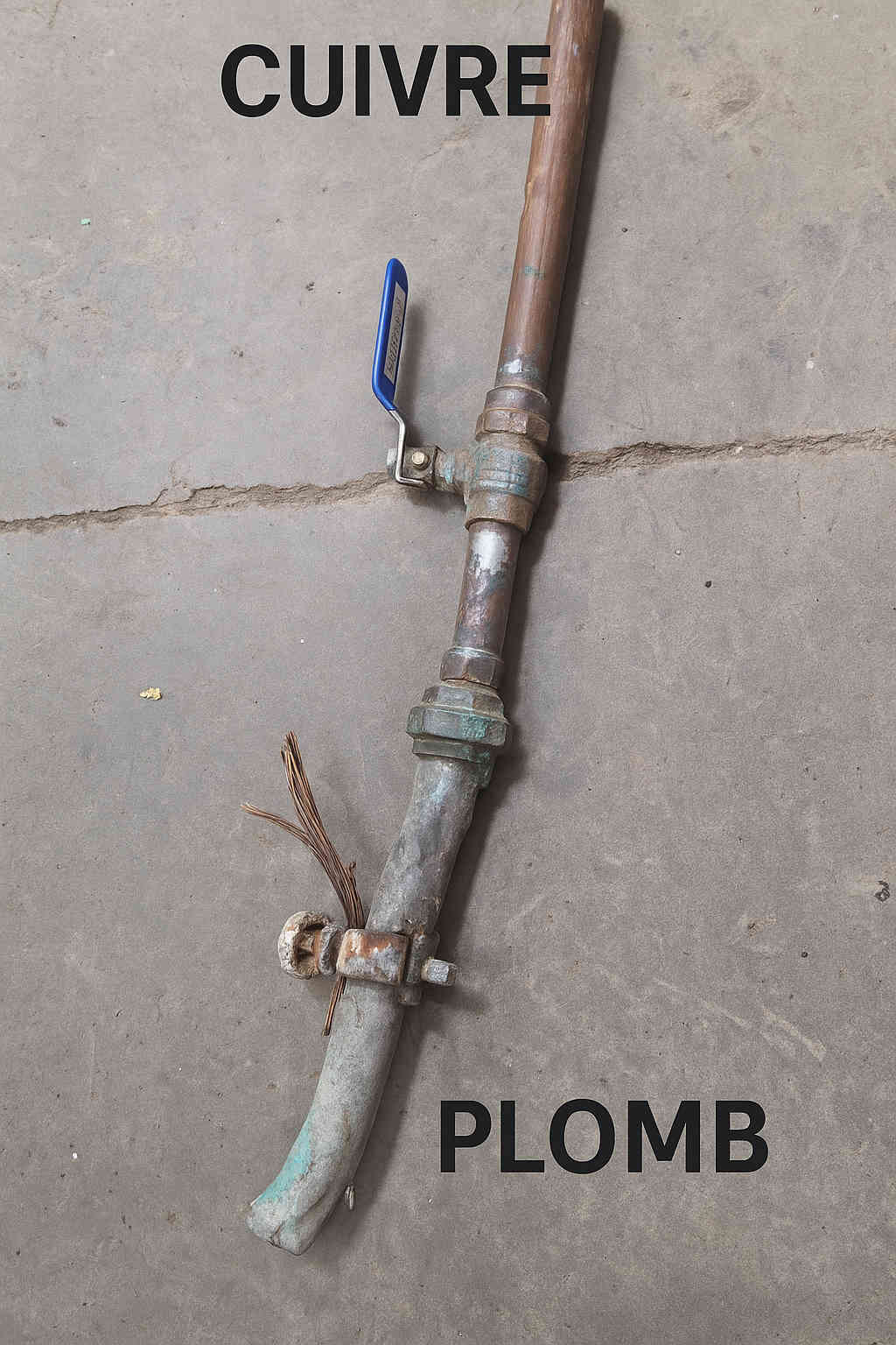 entrée d'eau en plomb